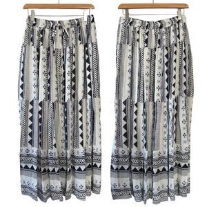 Gypsie Blu Midi Skirt High Waist Swing A-Line Casual Long Flowy Women’s Large